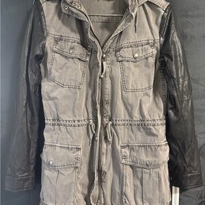 Aritzia Talula Olive Grey/Green Hooded Jacket